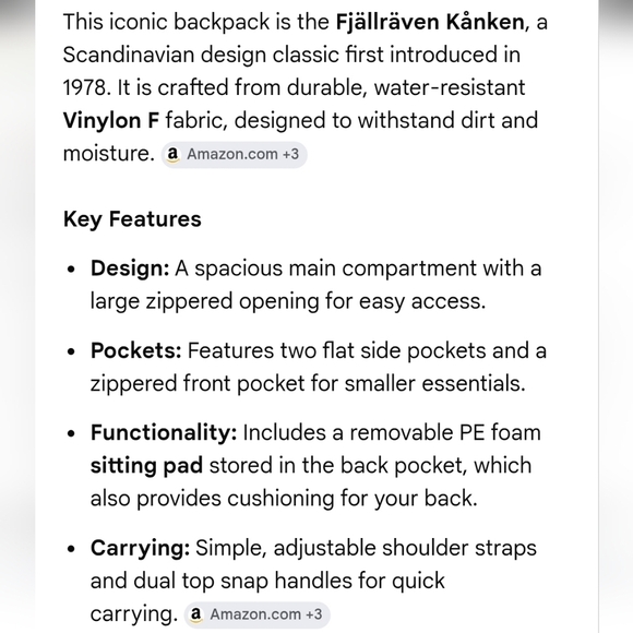 FJALLRAVEN ORIGINAL KANKEN BACKPACK WITH SEAT PAD NAVY BLUE UNISEX TRAVEL SCHOOL main image 4